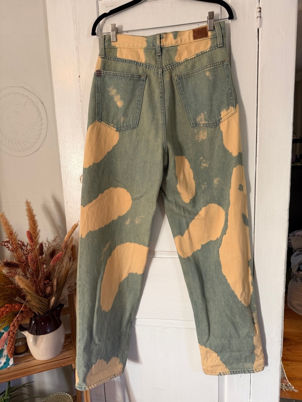 BDG High-Rise Baggy Jeans — Olive Green & Tan - Picture 4 of 4